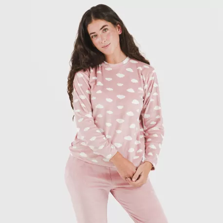 Pijama veludo Nubecita rosa palo