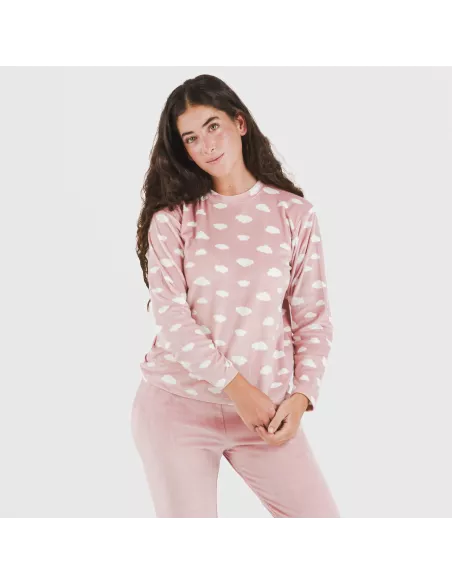 Pijama veludo Nubecita rosa palo