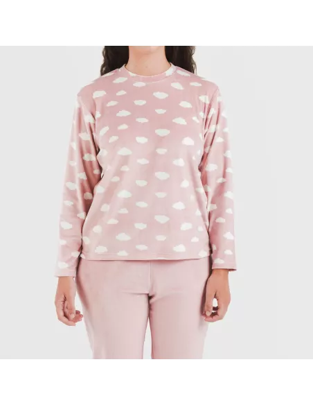 Pijama veludo Nubecita rosa palo