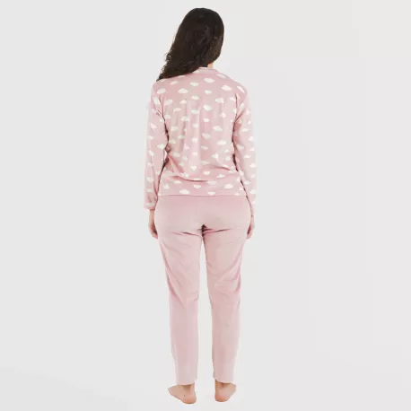 Pijama veludo Nubecita rosa palo