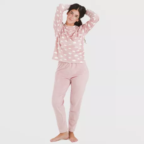 Pijama veludo Nubecita rosa palo