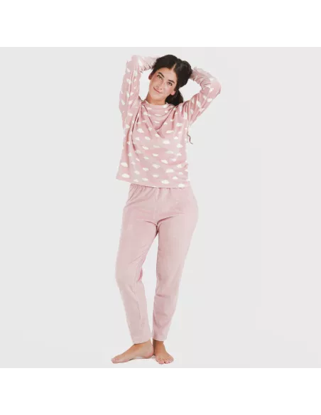 Pijama veludo Nubecita rosa palo
