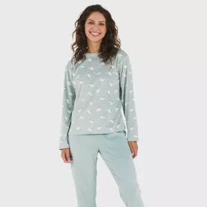 Pijama veludo Seasonal água marinha