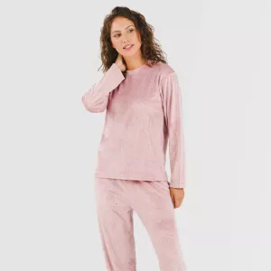 Pijama veludo Lolenda malva rosa 2