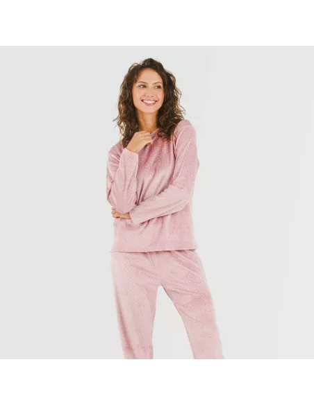 Pijama veludo Lolenda malva rosa Pijama veludo Lolenda malva rosa
