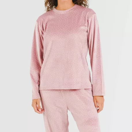 Pijama veludo Lolenda malva rosa