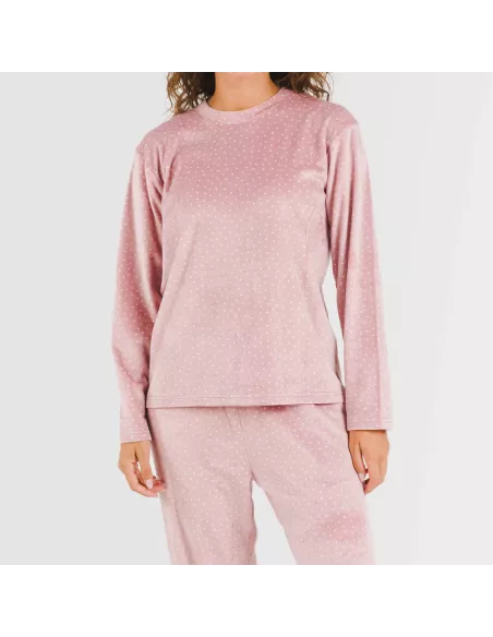 Pijama veludo Lolenda malva rosa Pijama veludo Lolenda malva rosa