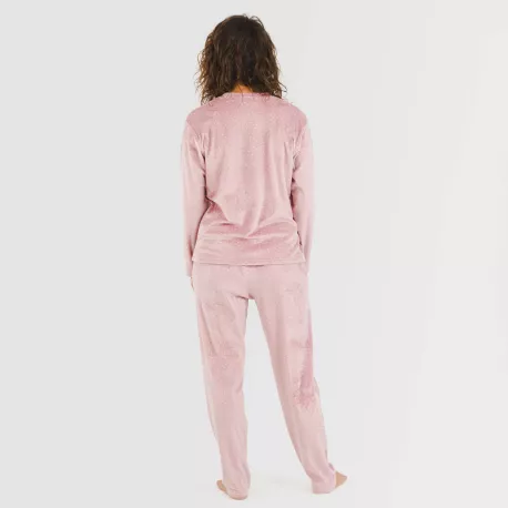 Pijama veludo Lolenda malva rosa