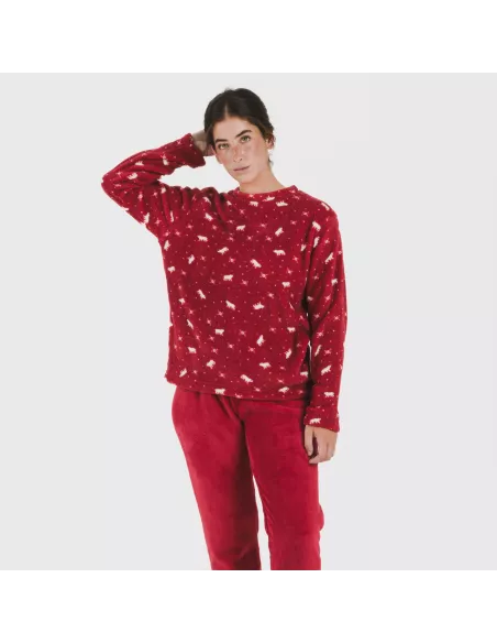 Pijama coral Cody bordeaux Pijama coral Cody bordeaux