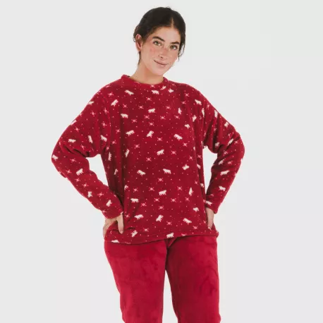 Pijama coral Cody bordeaux