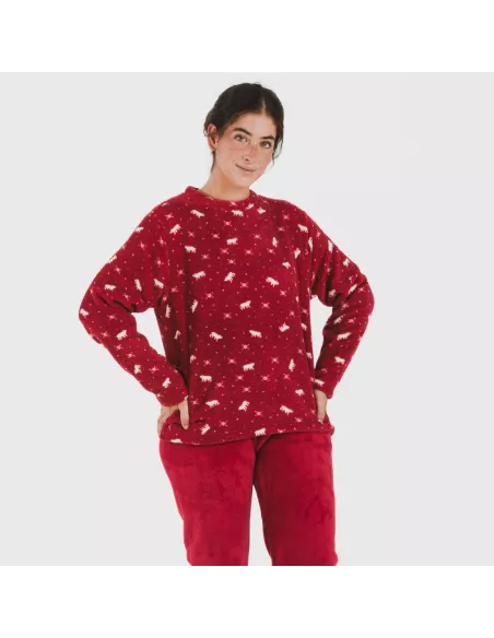 Pijama coral Cody bordeaux Pijama coral Cody bordeaux