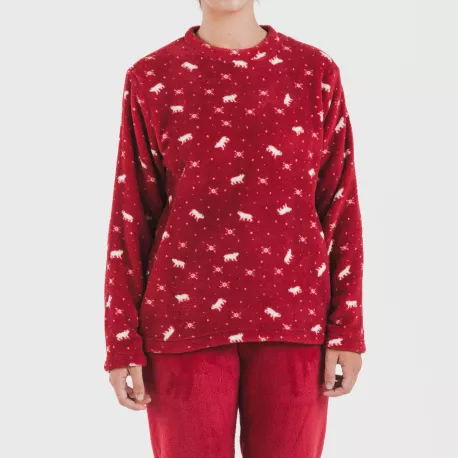 Pijama coral Cody bordeaux