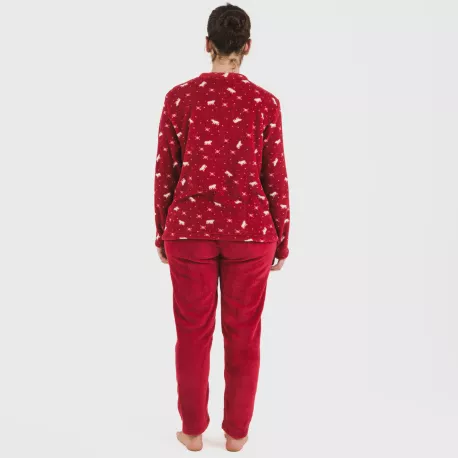 Pijama coral Cody bordeaux