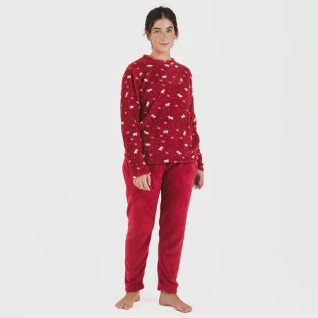 Pijama coral Cody bordeaux