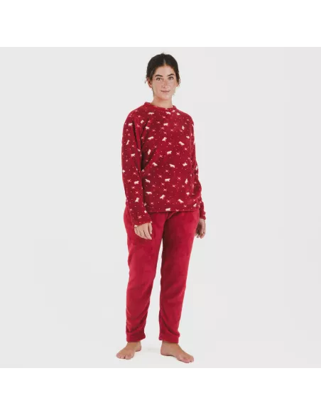 Pijama coral Cody bordeaux Pijama coral Cody bordeaux