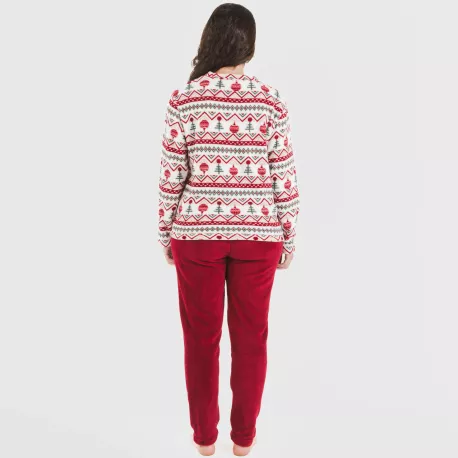 Pijama coral Joshie bordeaux