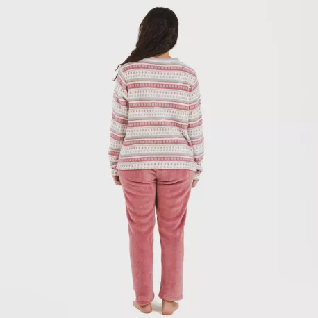 Pijama coral Giulia malva rosa