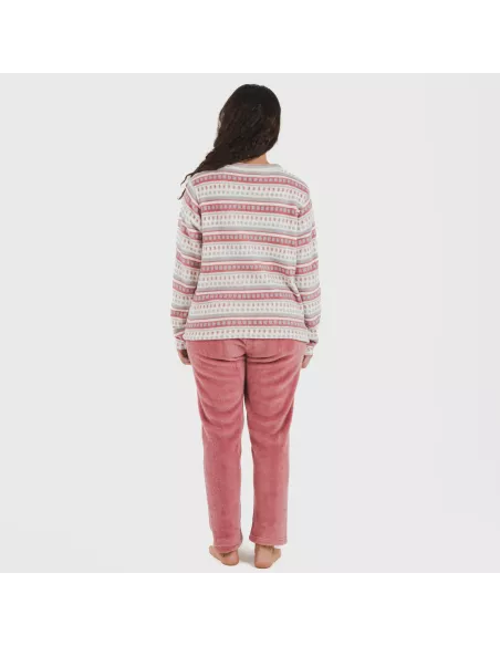 Pijama coral Giulia malva rosa