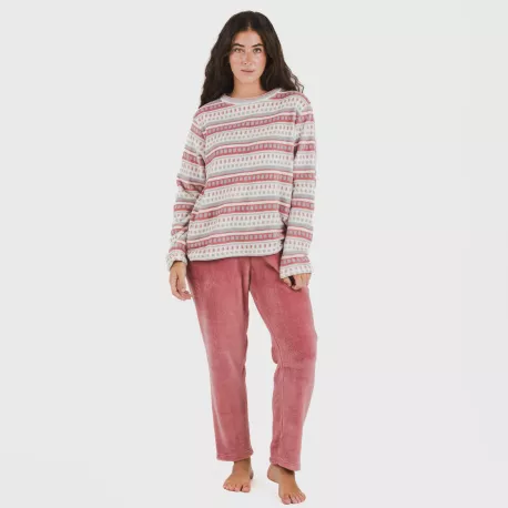Pijama coral Giulia malva rosa