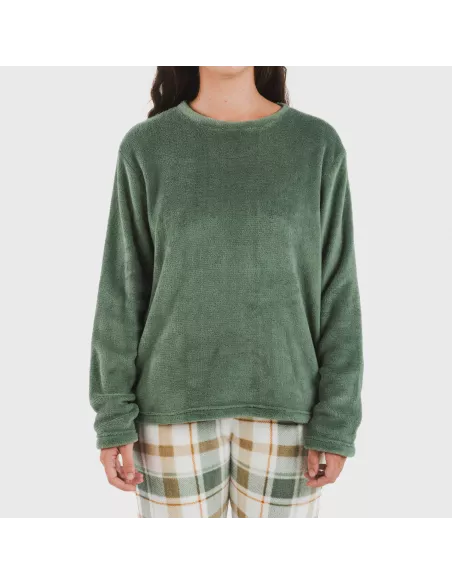 Pijama coral Cuadro Noric verde Pijama coral Cuadro Noric verde