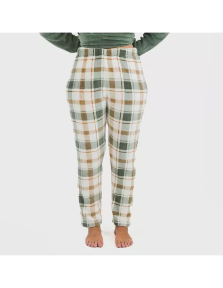 Pijama coral Cuadro Noric verde Pijama coral Cuadro Noric verde