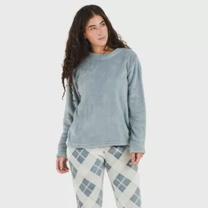 Pijama coral Cuadro Guima azul indigo 2