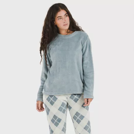 Pijama coral Cuadro Guima azul indigo