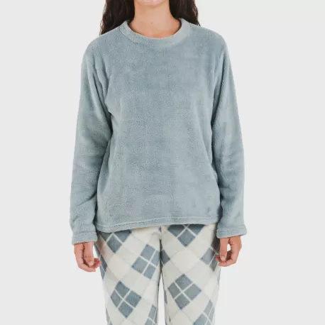 Pijama coral Cuadro Guima azul indigo