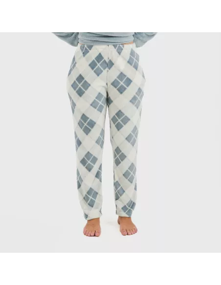 Pijama coral Cuadro Guima azul indigo Pijama coral Cuadro Guima azul indigo