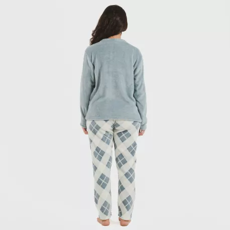 Pijama coral Cuadro Guima azul indigo