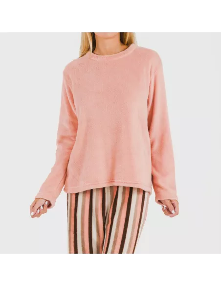 Pijama coral Raya Norma pêssego Pijama coral Raya Norma pêssego