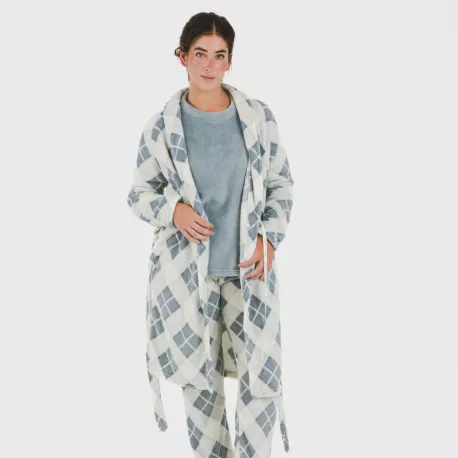 Roupão coral Cuadro Guima azul indigo