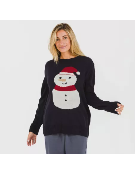 Camisola Jersey mulher Snowy azul marinho