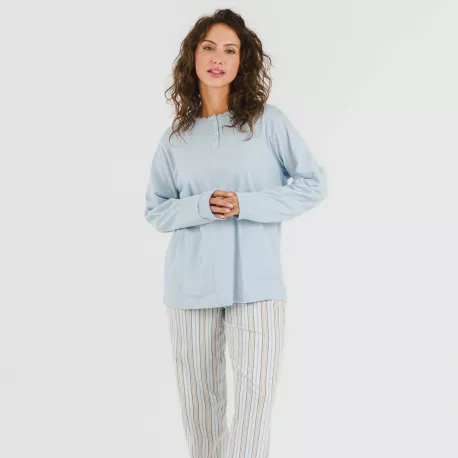 Pijama algodão Raya Bill azul celeste