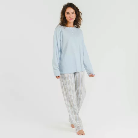 Pijama algodão Raya Bill azul celeste