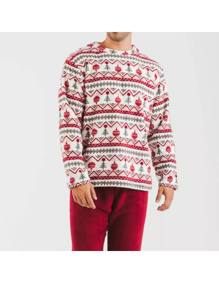 Pijama coral homem Joshie bordeaux