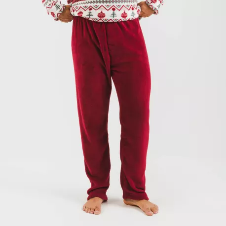 Pijama coral homem Joshie bordeaux
