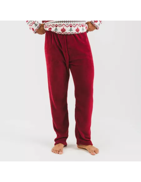 Pijama coral homem Joshie bordeaux
