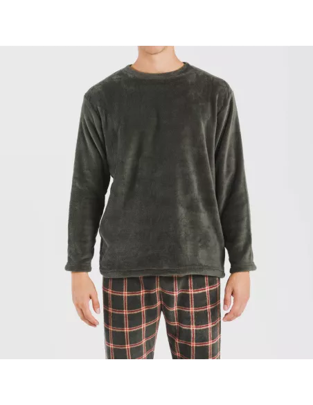 Pijama coral homem Cuadro Nelby verde caça Pijama coral homem Cuadro Nelby verde caça