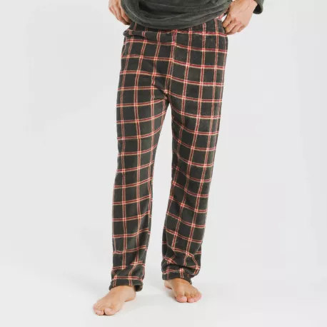 Pijama coral homem Cuadro Nelby verde caça