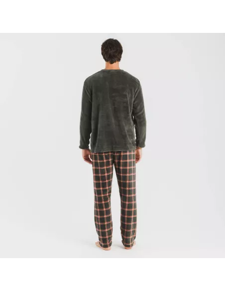 Pijama coral homem Cuadro Nelby verde caça Pijama coral homem Cuadro Nelby verde caça