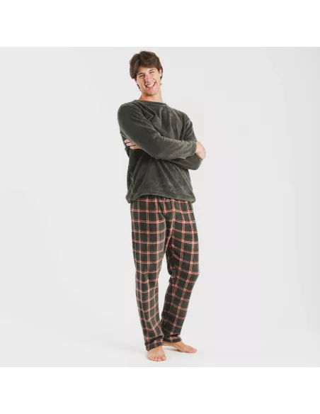 Pijama coral homem Cuadro Nelby verde caça Pijama coral homem Cuadro Nelby verde caça