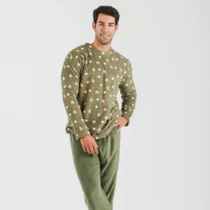 Pijama coral homem Tatini verde caça 2