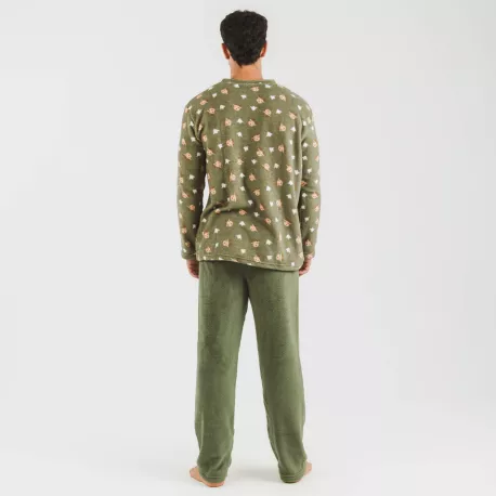 Pijama coral homem Tatini verde caça