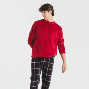 Pijama coral homem Cuadro Gaston bordeaux 2