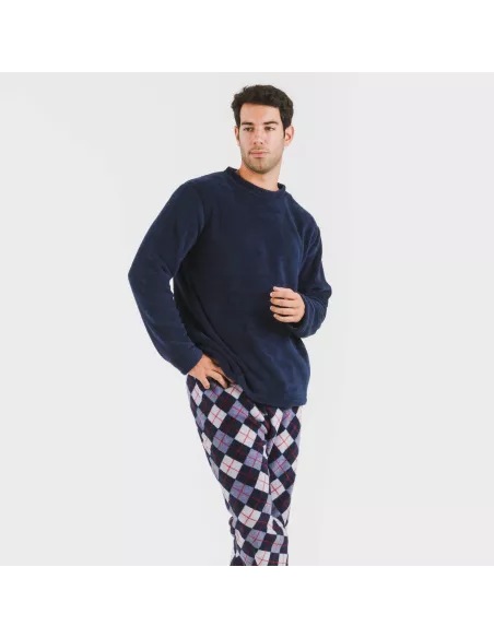 Pijama coral homem Darsikiriki azul Pijama coral homem Darsikiriki azul