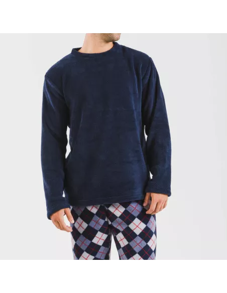 Pijama coral homem Darsikiriki azul Pijama coral homem Darsikiriki azul