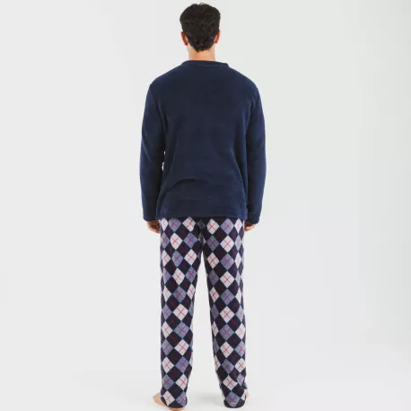 Pijama coral homem Darsikiriki azul