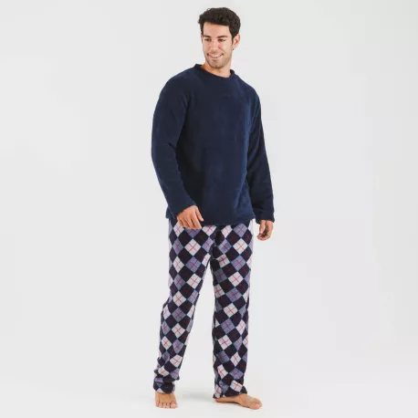 Pijama coral homem Darsikiriki azul