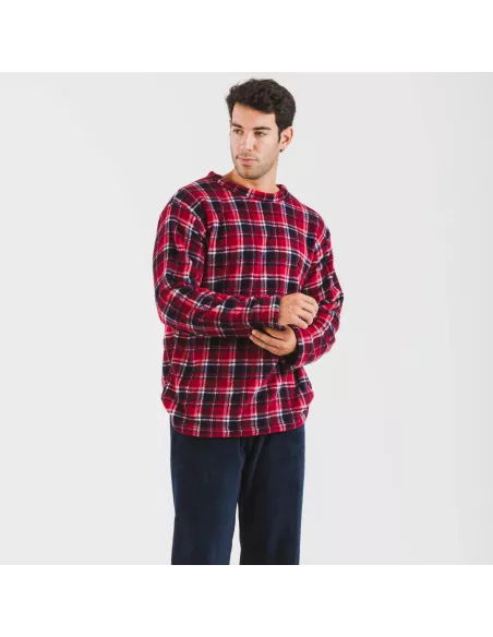 Pijama coral homem Cuadro Cocoro azul marinho